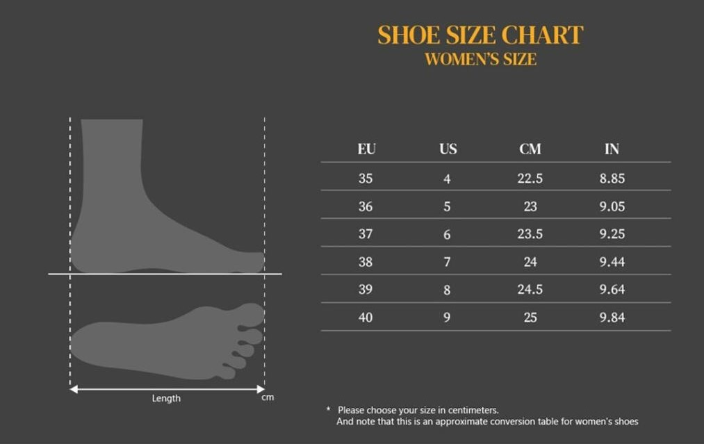 Louis Vuitton Women's Shoe Size Chart